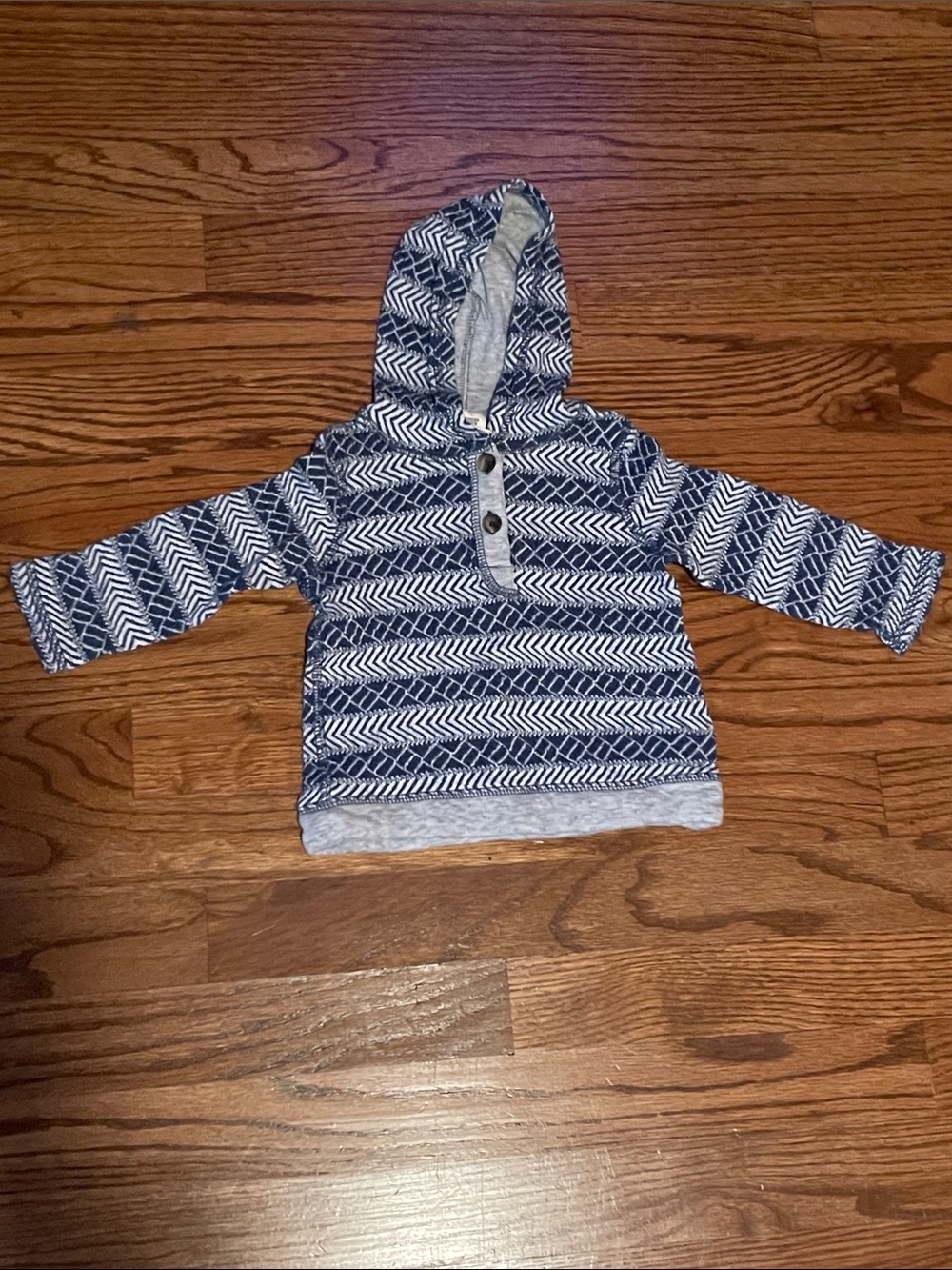 Tucker + Tate Navy and White Patterned Hooded Pullover